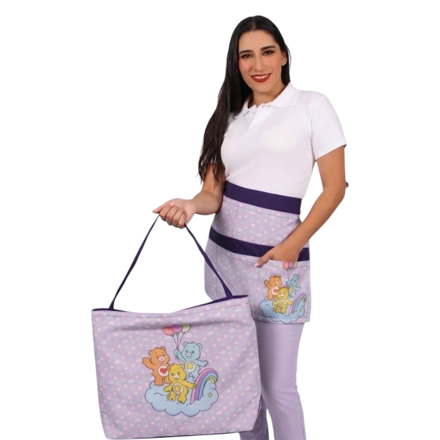 Medio Mandil Educadora Maestra Kinder Animado Premium Colores