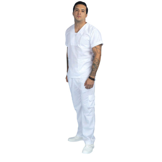 Filipina De Enfermeria Para Hombre Basica Blanco Pijama