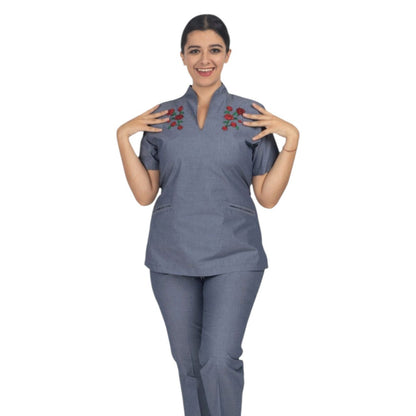 Conjunto Medico Quirurgico Dama Ligera Mezclilla Rosalia EST