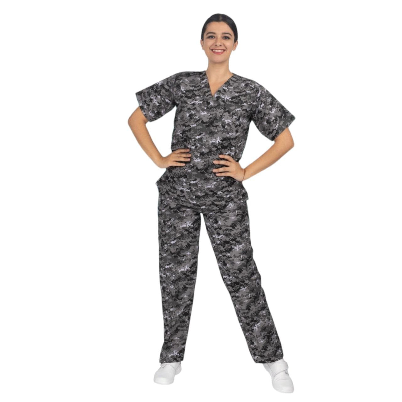 Conjunto Médico Scrub Quirúrgico Estetos Camuflaje Unisex