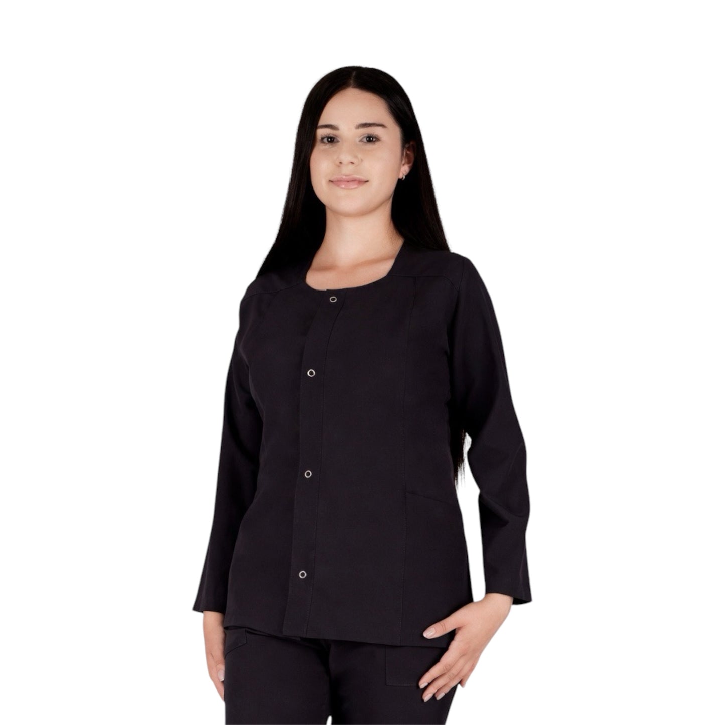 Saco Medico Clínico Dama Cuello Redondo Selene Antifluido Stretch AMB