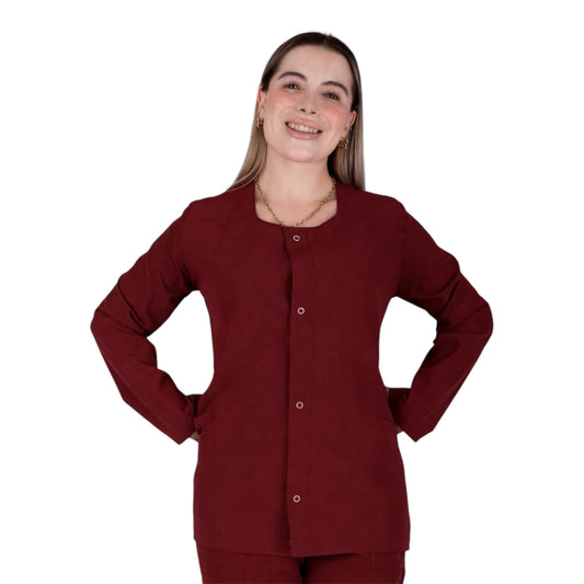 Saco Medico Clínico Dama Cuello Redondo Selene Antifluido Stretch AMB