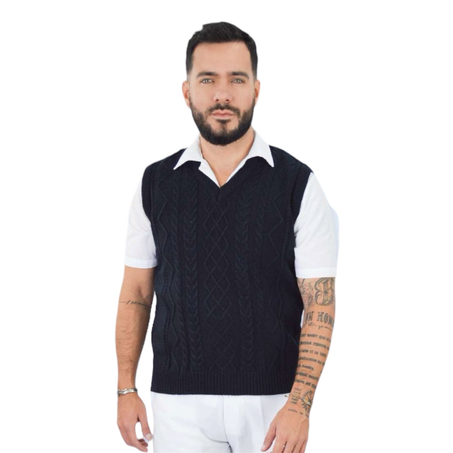 Chaleco Médico Hombre Enfermero Uniforme Clínico Acrilan Trenzado