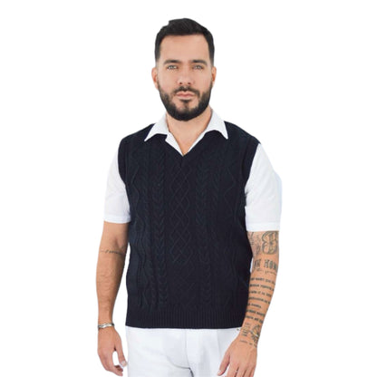 Chaleco Médico Hombre Enfermero Uniforme Clínico Acrilan Trenzado