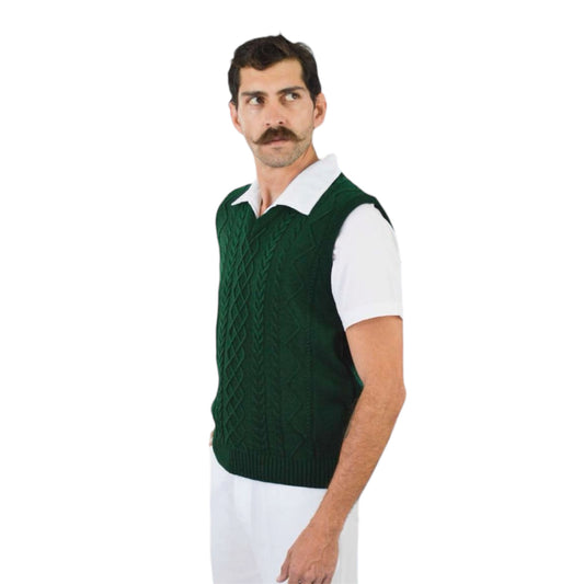 Chaleco Médico Hombre Enfermero Uniforme Clínico Acrilan Trenzado