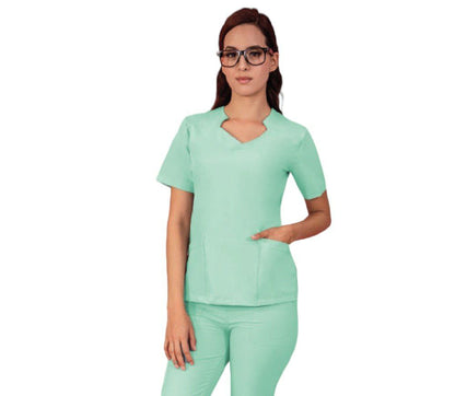Conjunto Medico Quirurgico Dama Antifluido Cuello Asimetrico Vania ENF