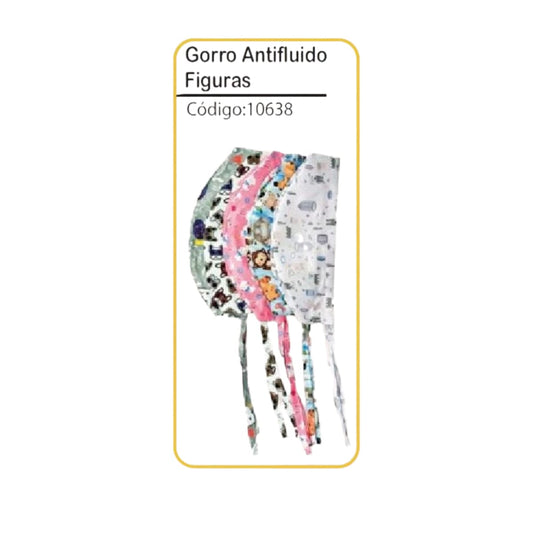 Gorro Medico Quirurgico Antifluido Figuras Cintas Amber
