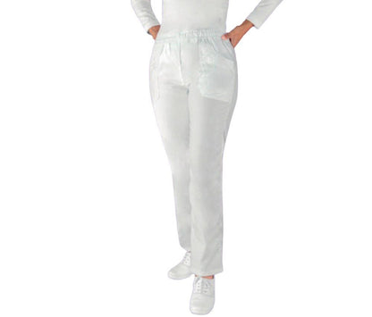 Pantalon Quirurgico Medico Bordado Blanco Dama Yamila ENF
