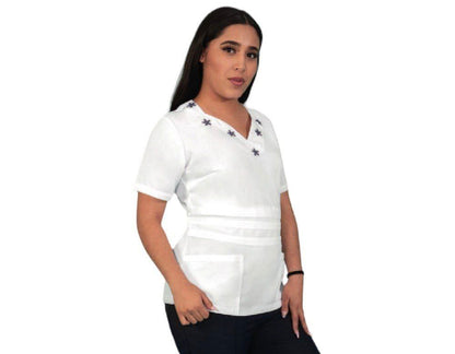 Filipina De Enfermeria Dama Enfermera Blanco Bordado Yazmin ENF