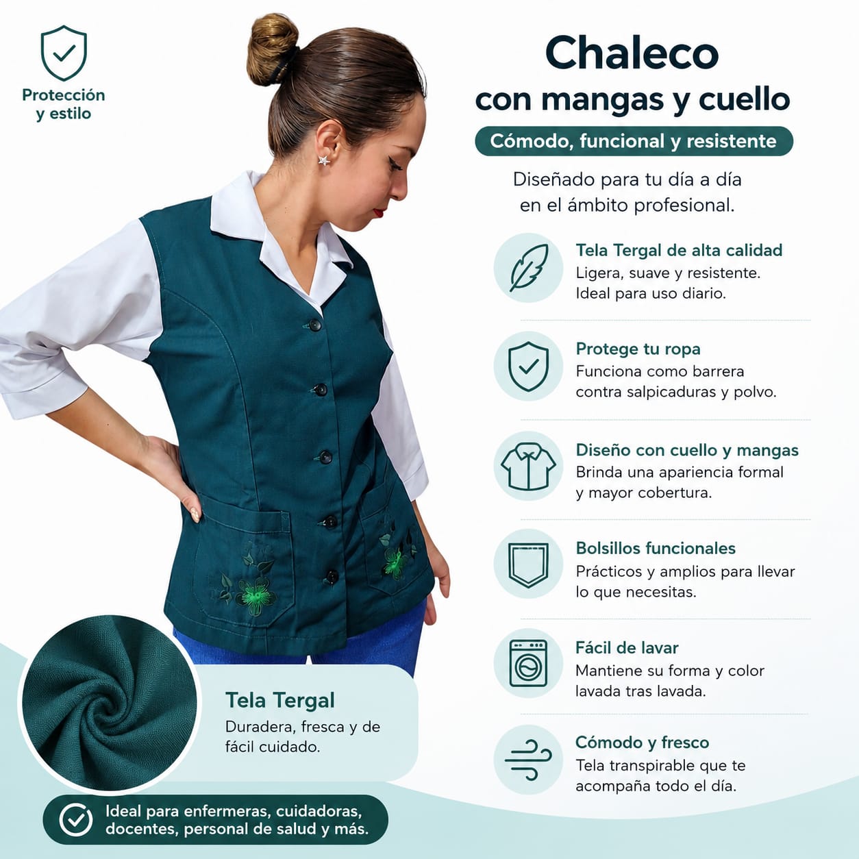 Chaleco Enfermera Dama Con Manga Virgo EST