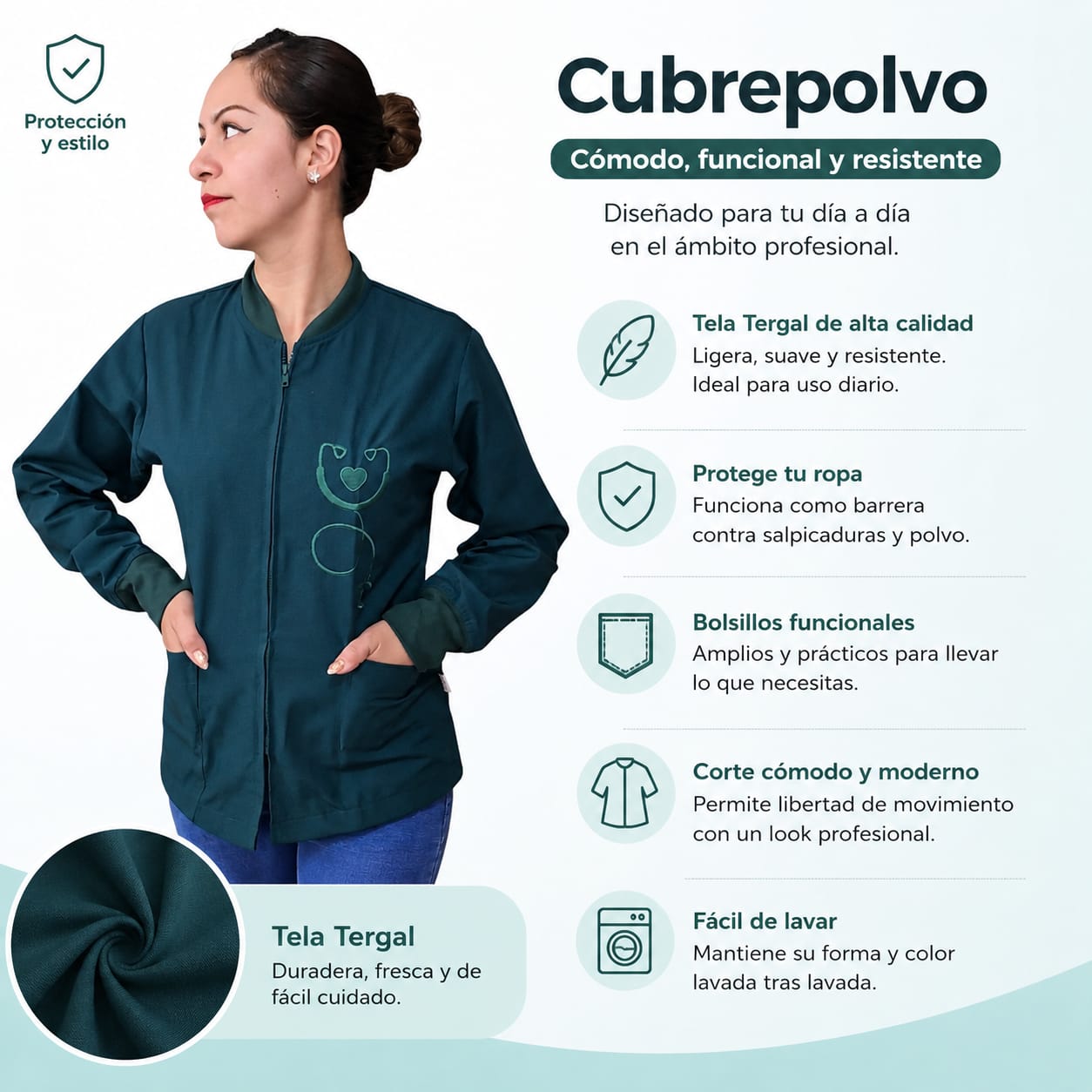 Cubrepolvo Medico Quirurgico Cierre Dama Jackie ENF