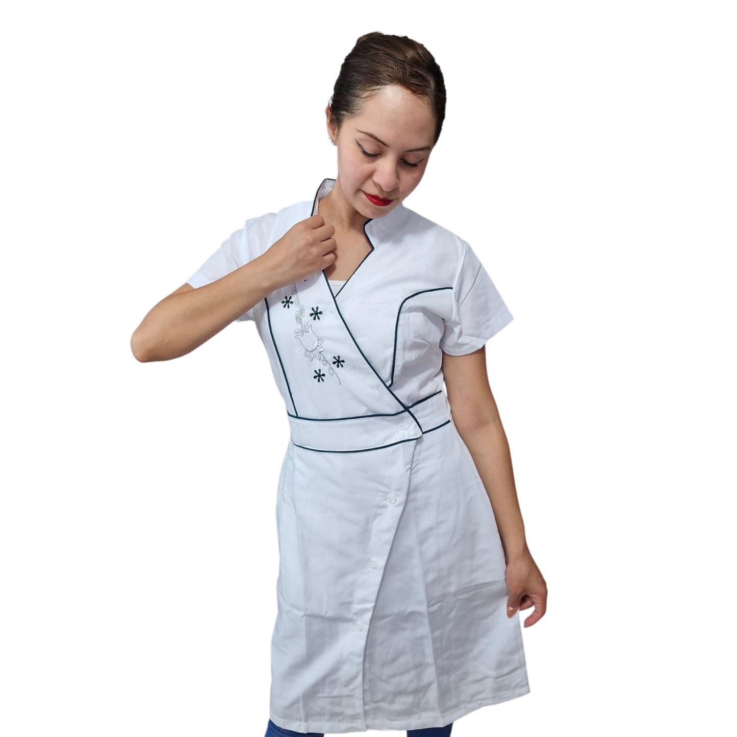 Jumper De Enfermera O Vestido De enfermer­a Bordado Virlet Flores EST