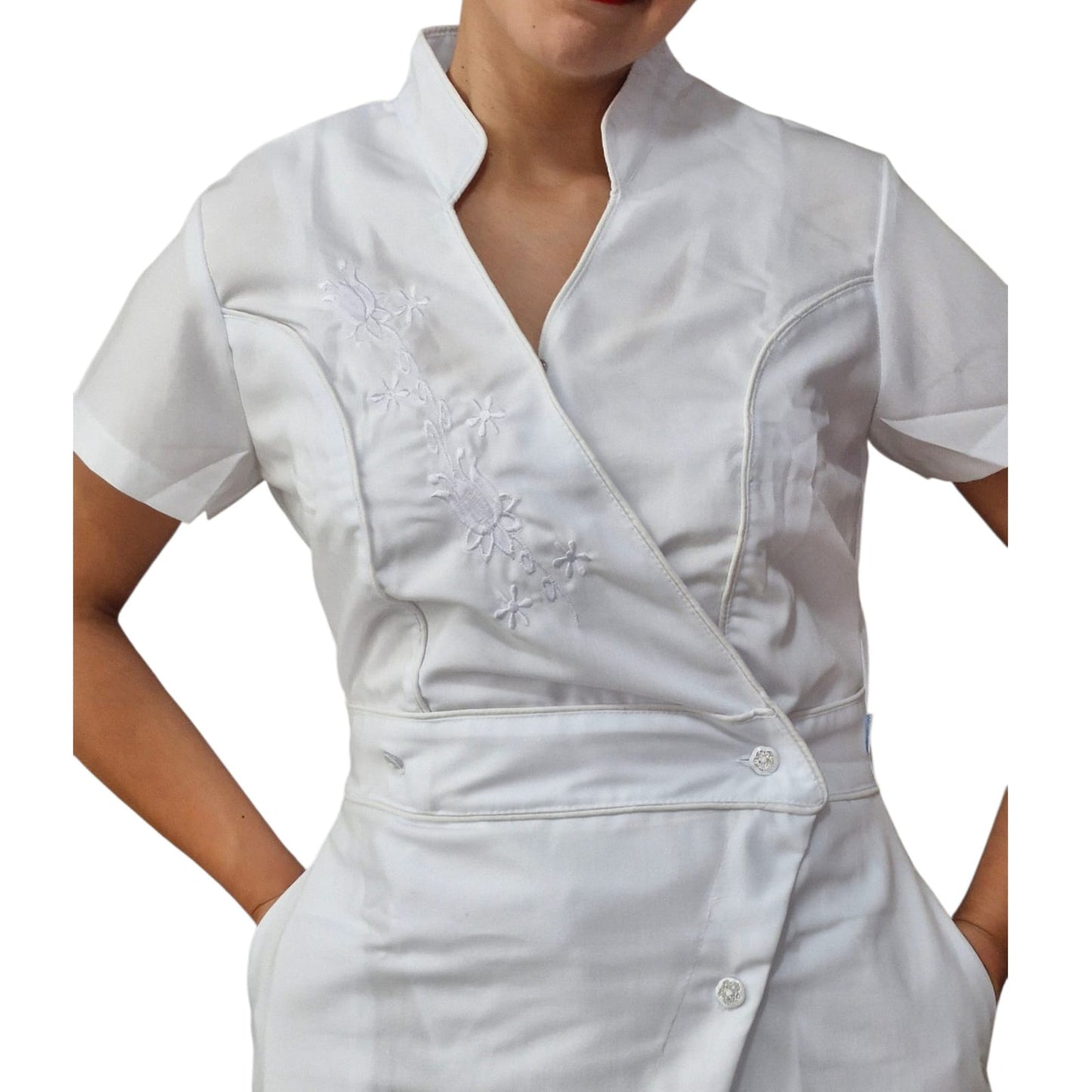 Jumper De Enfermera O Vestido De enfermer­a Bordado Virlet Flores EST