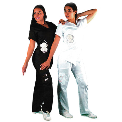 Filipina Medica Dama Scrub Top Manga Corta Amaya Elefantito EST