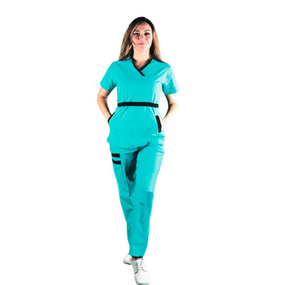 Conjunto Medico Scrub Quirurgico Dama Gaby Cinta de Ajuste en Cintura AMB